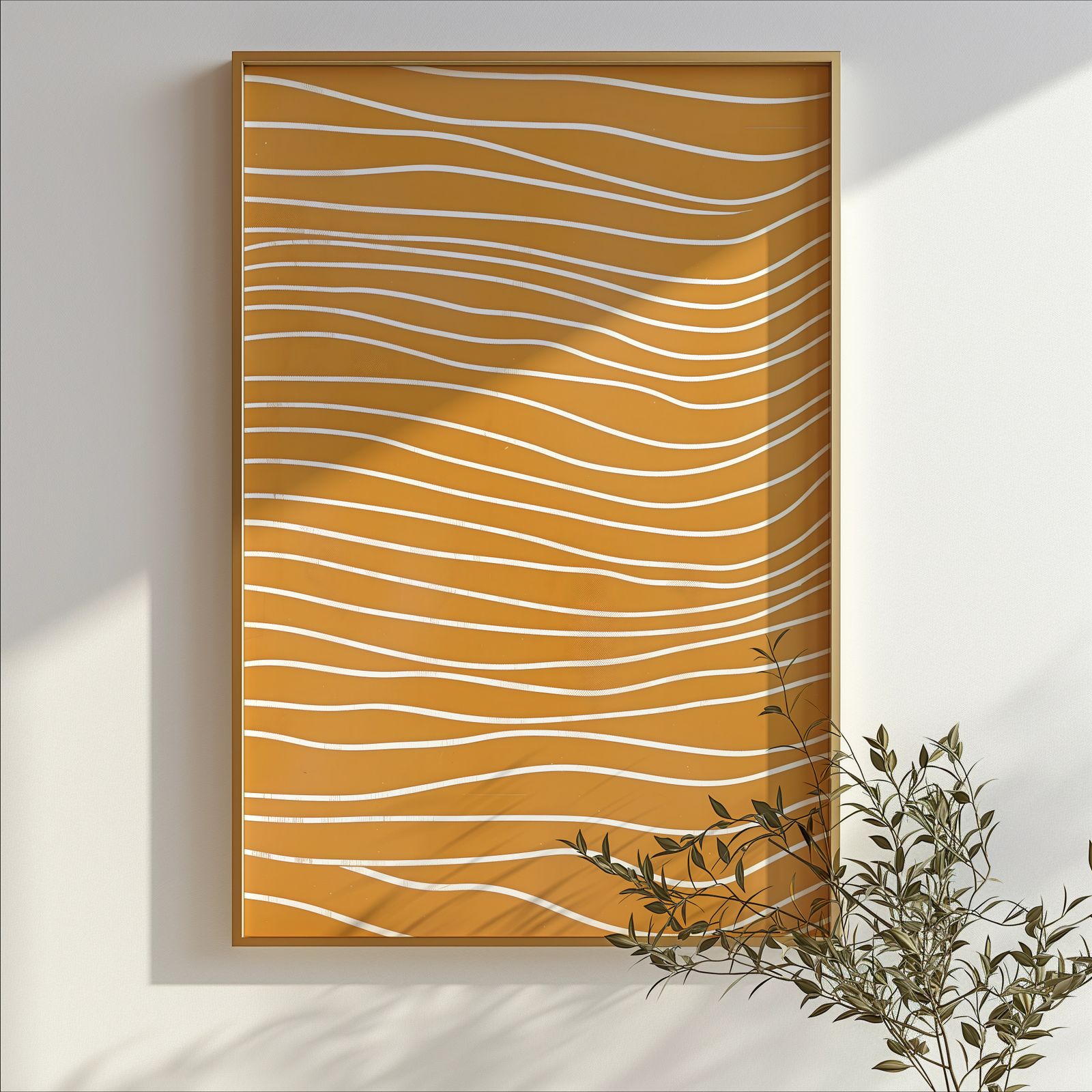 Waves in Yellow shown in a room — branch mockup