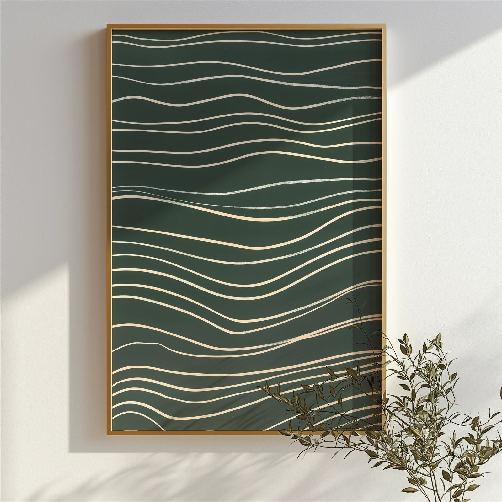 Waves in Green shown in a room — branch mockup