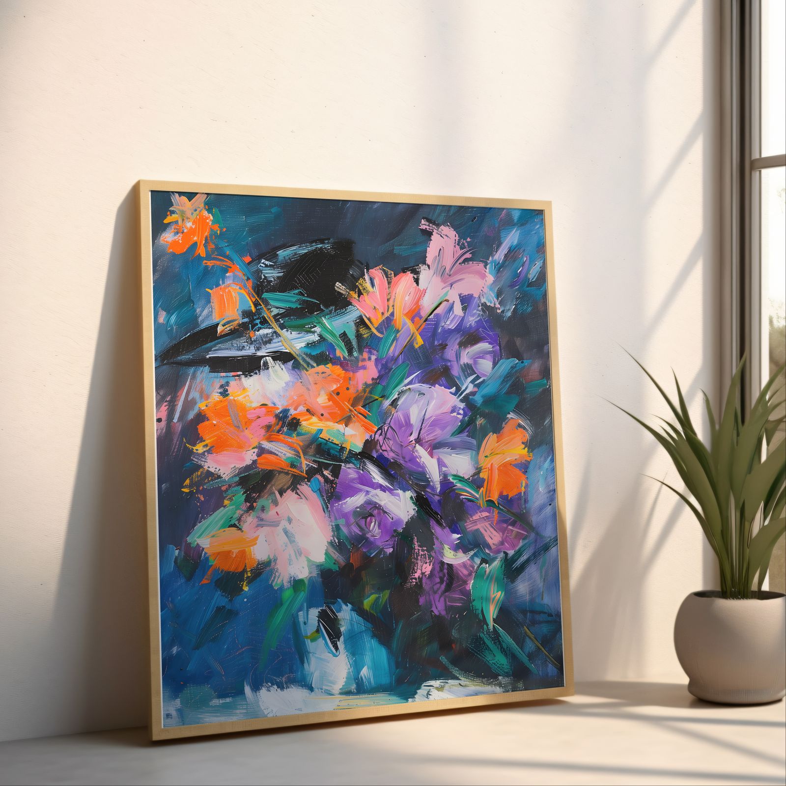 Wildflowers Expressed shown in a room — angled mockup