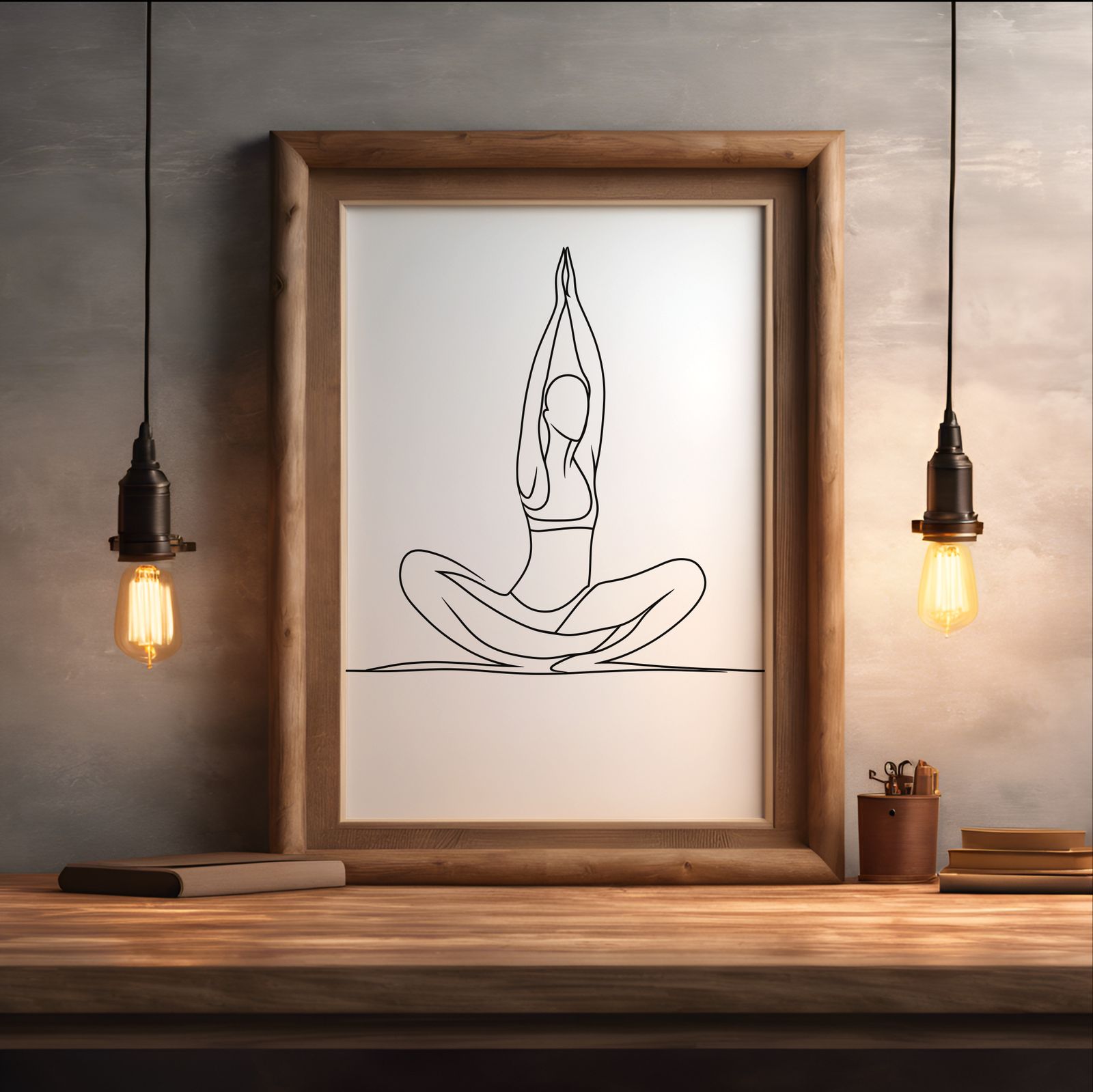 Seated Mountain shown in a room — desk mockup