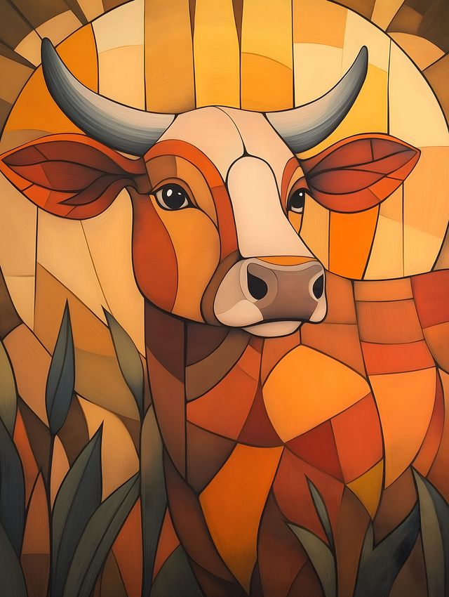 Art Deco Cow