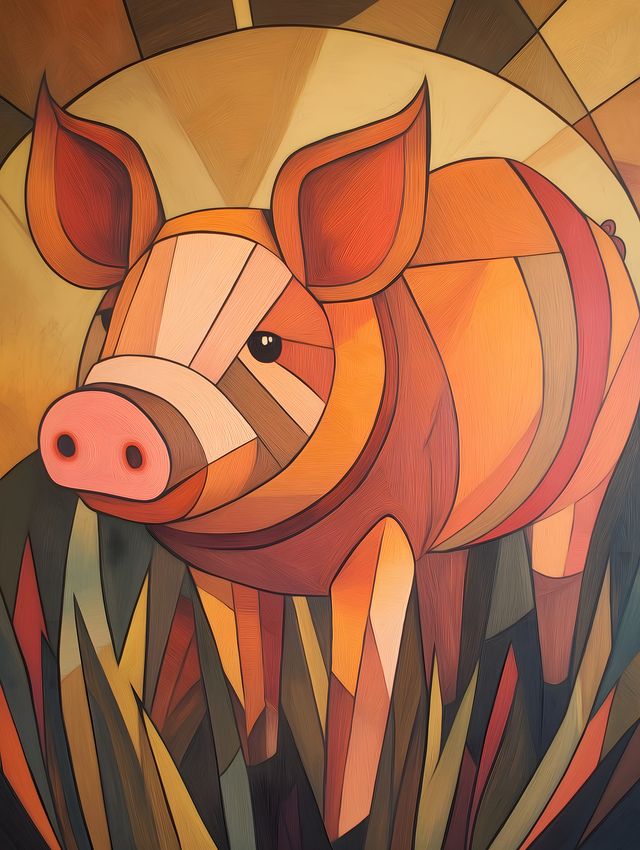 Art Deco Pig