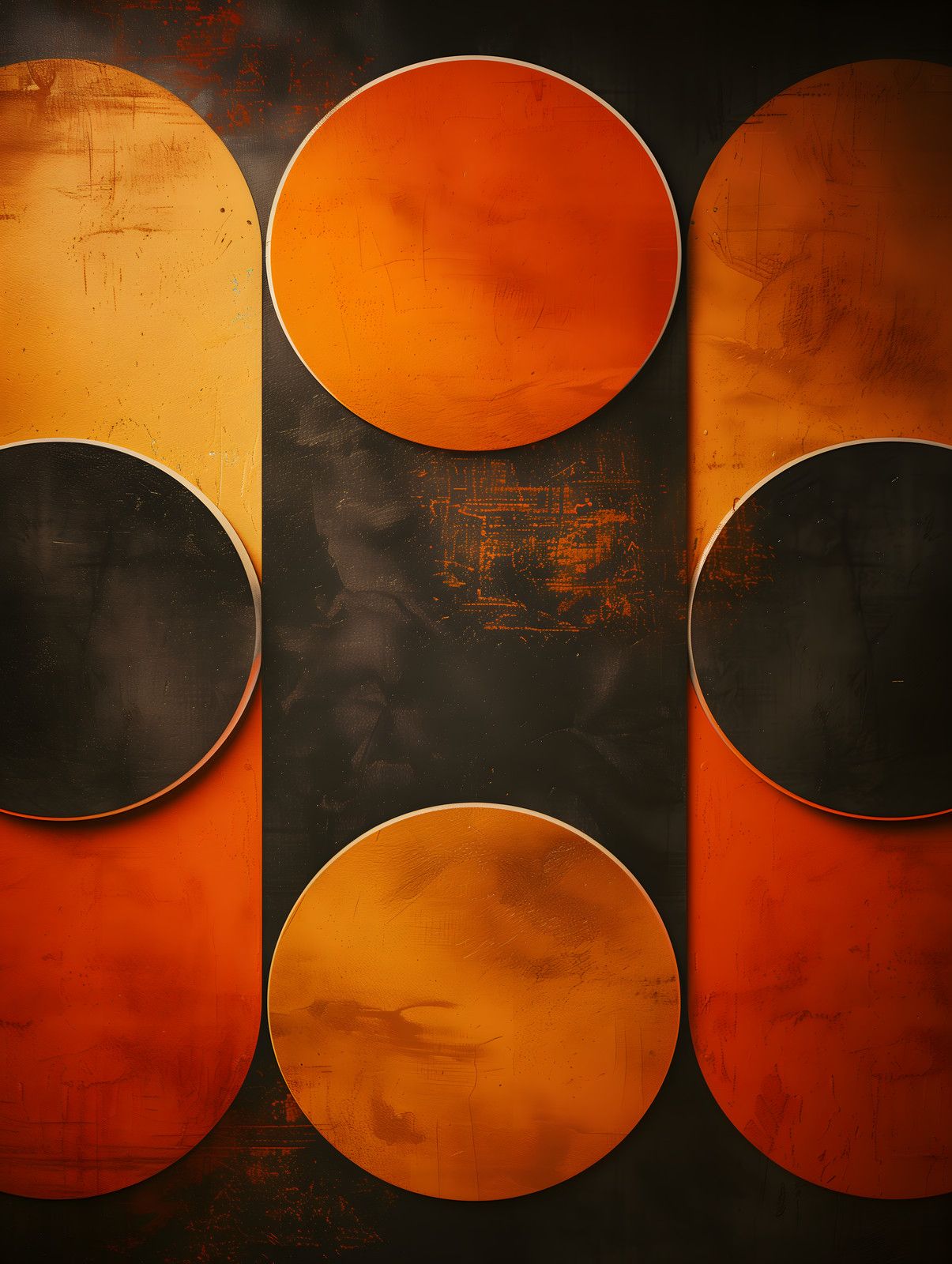 Black and Orange Circles — print view