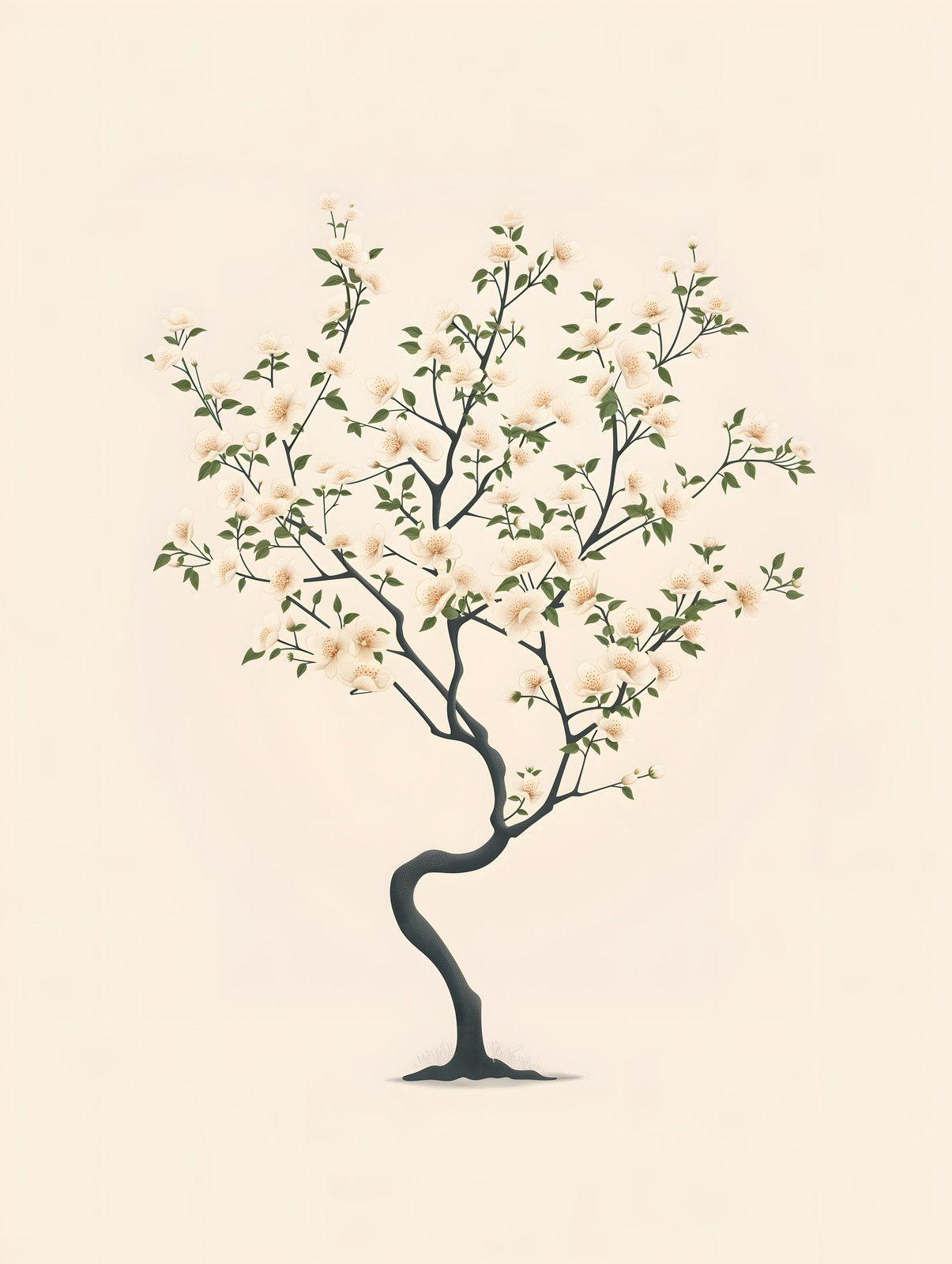 Charming Cherry Blossom Tree — print view