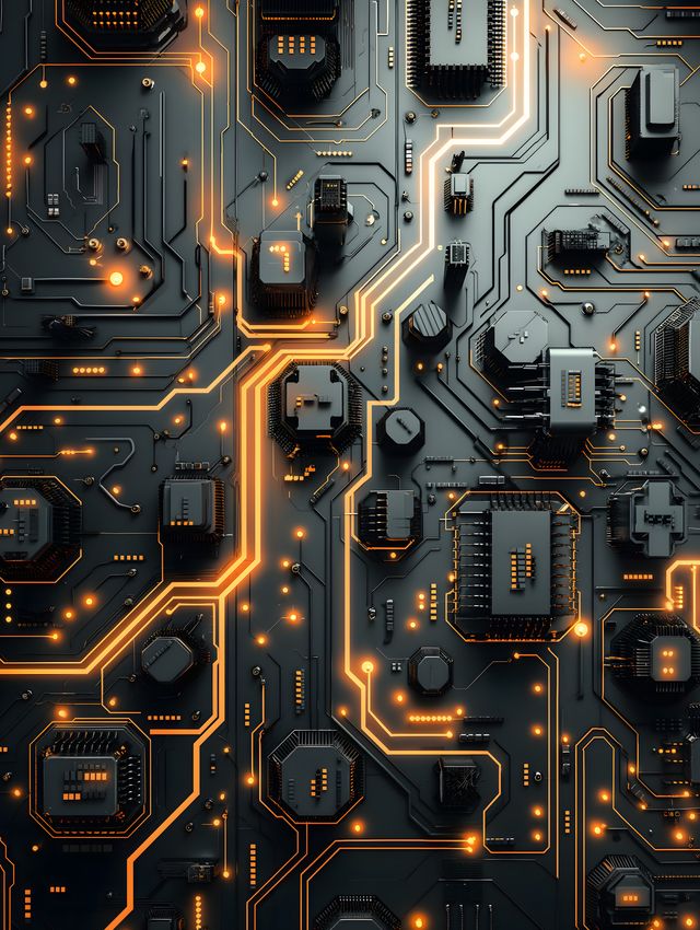 Circuits in Black and Orange