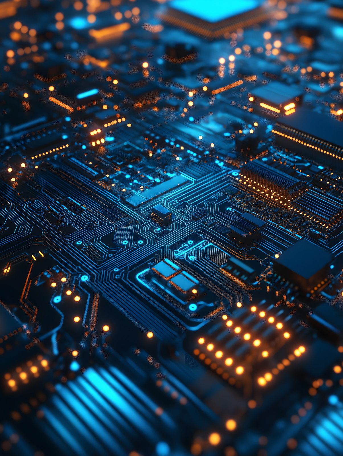 Circuits in Blue and Orange — print view