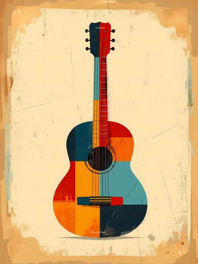 Color Block Guitar