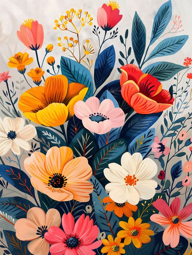 Floral on White