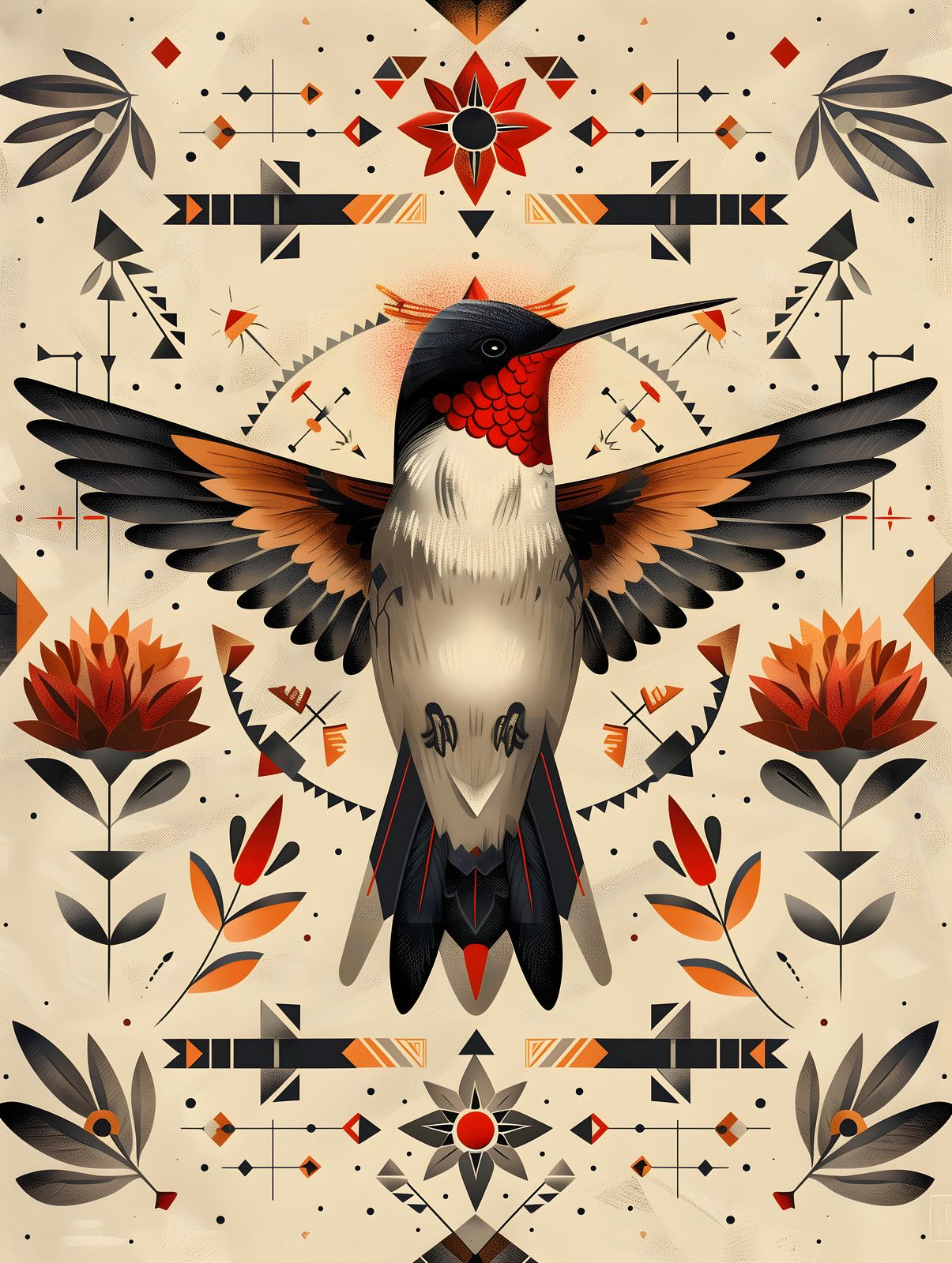 Hummingbird Mandala — print view