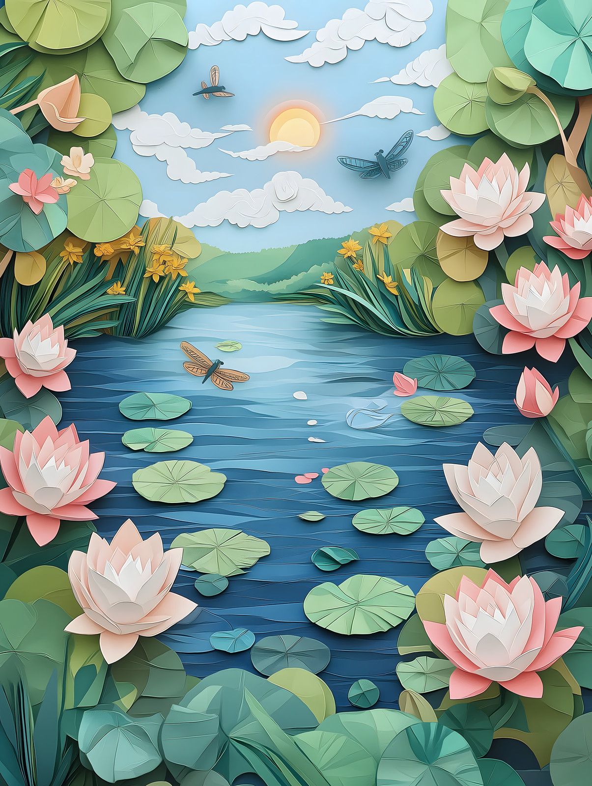 Lily Pond Relief — print view