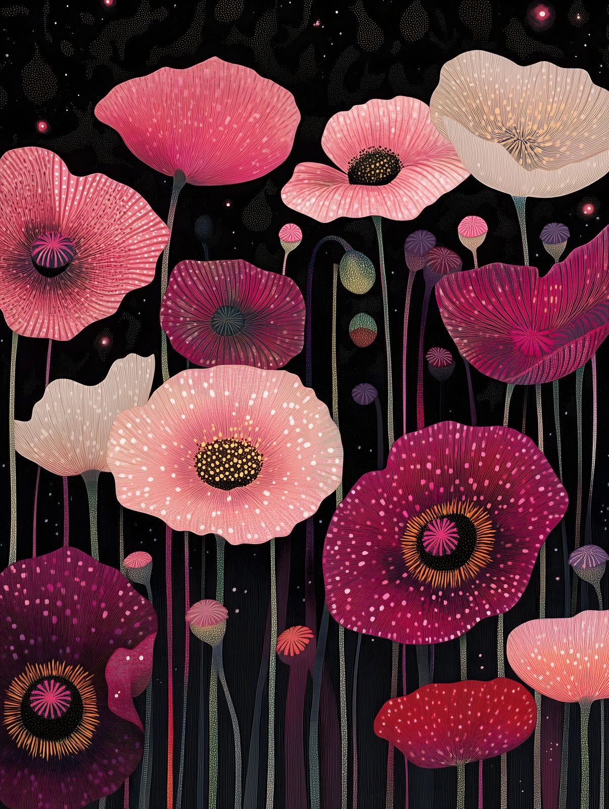 Magenta Poppies — print view