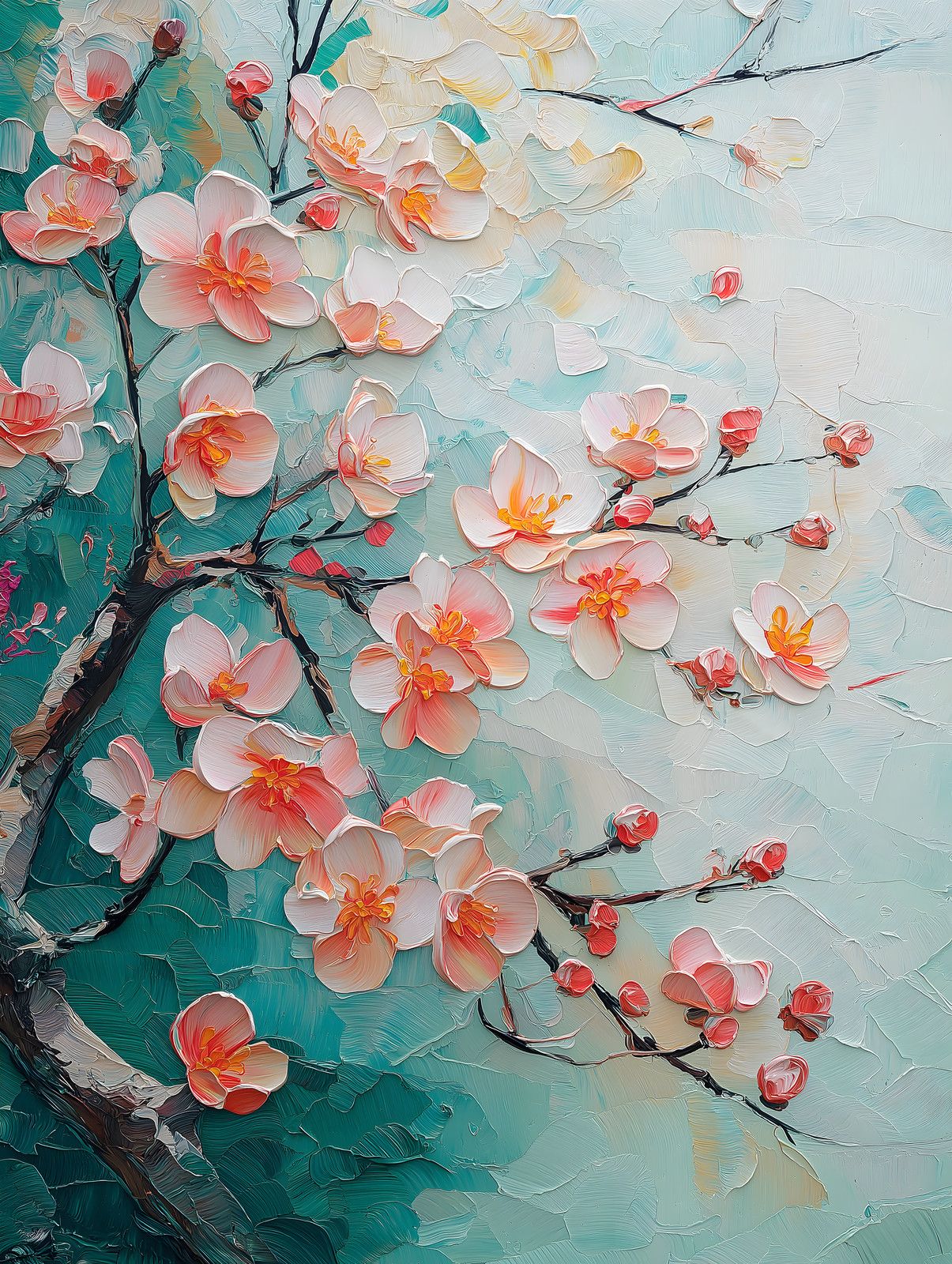 Palette Knife Cherry Blossoms — print view