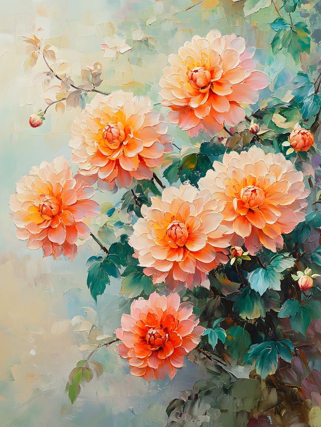 Palette Knife Dahlias