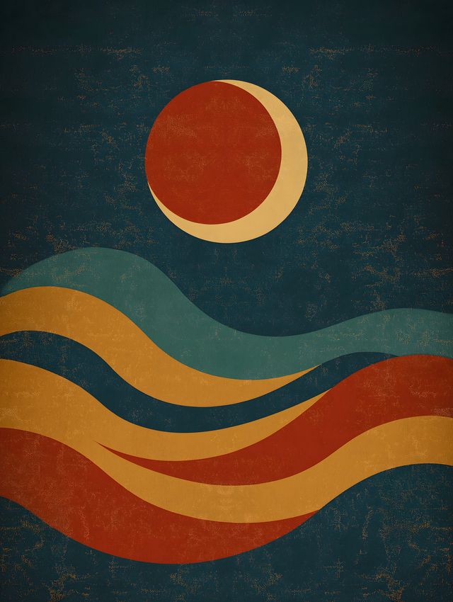 Retro Desert Moon