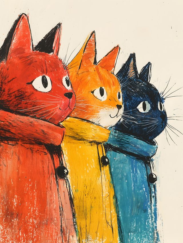 Retro Painted Cats