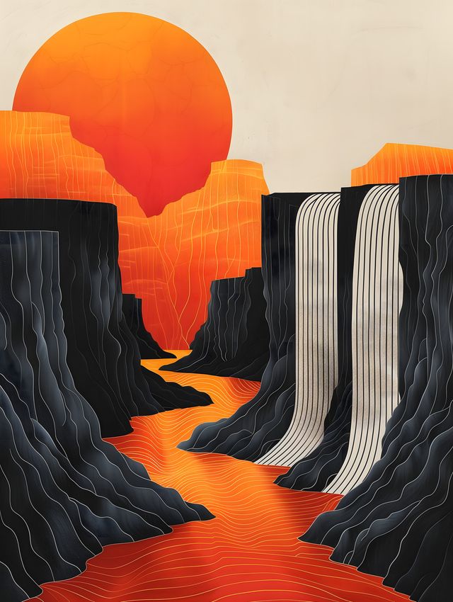Sunrise over Waterfalls