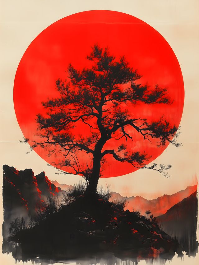 The Pine and the Red Sun